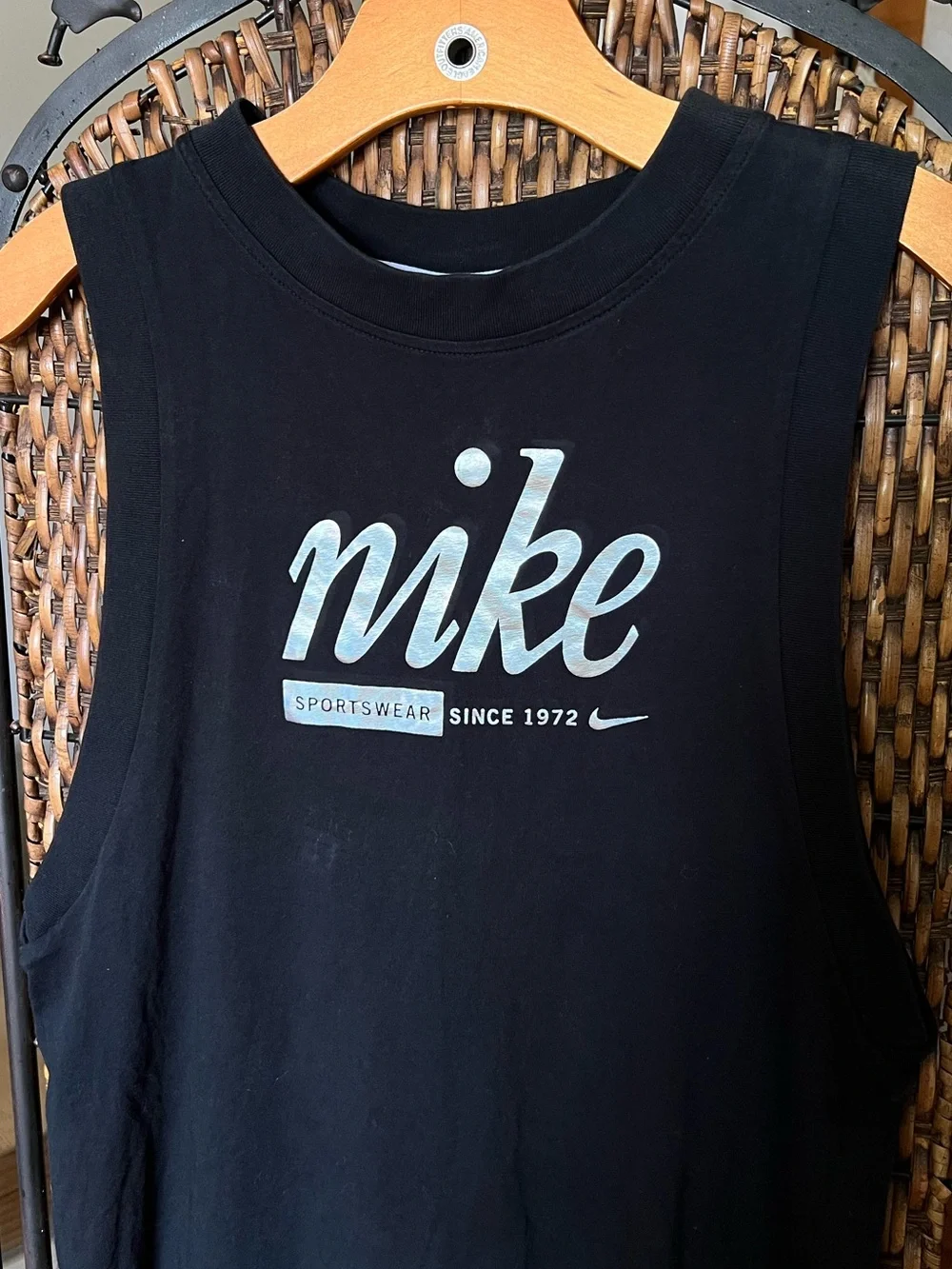 S Nike Cotton Silver Script Tank Top